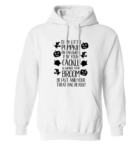 To my Little Pumpkin adults unisex white hoodie 2XL