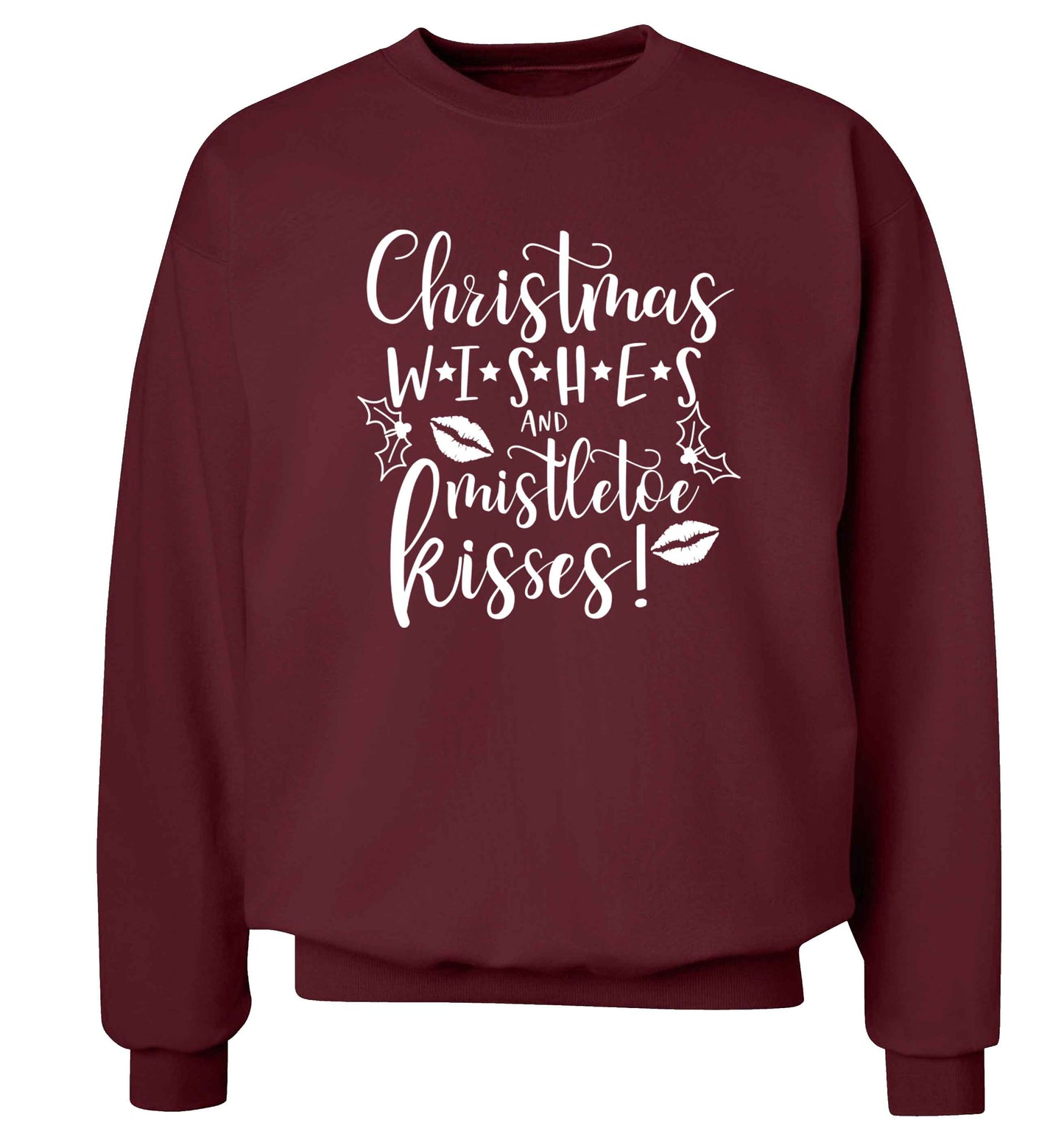Christmas wishes and mistletoe kisses Adult's unisex maroon Sweater 2XL