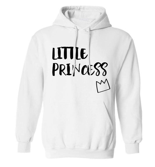 Little princess adults unisex white hoodie 2XL