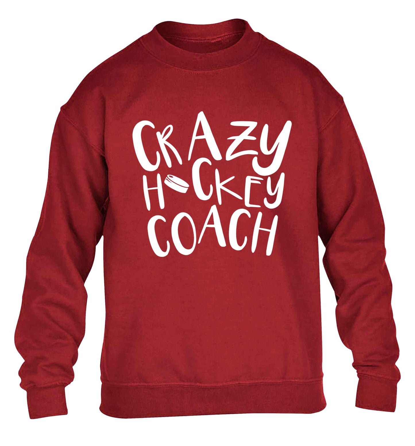 Crazy hockey coach children's grey sweater 12-13 Years