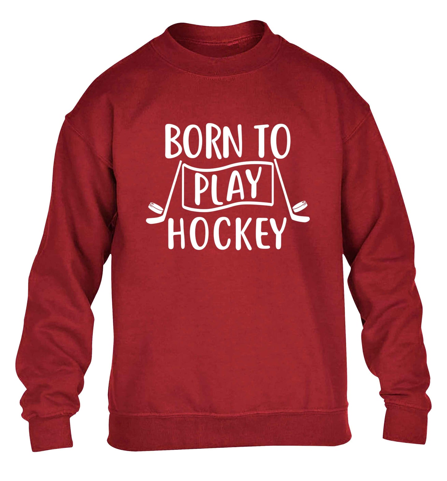 Born to play hockey children's grey sweater 12-13 Years