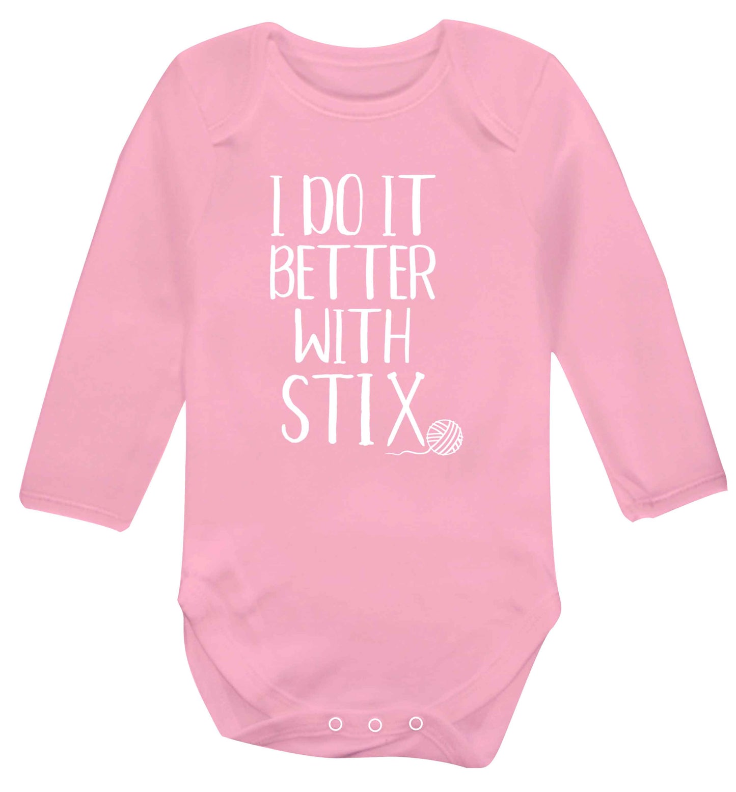 I do it better with stix (knitting) Baby Vest long sleeved pale pink 6-12 months