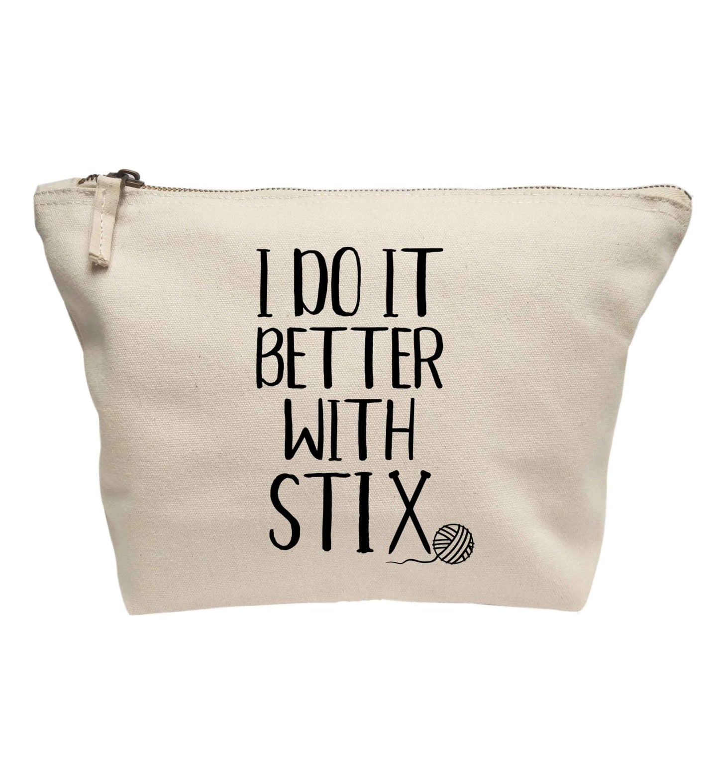 I do it better with stix (knitting) | makeup / wash bag