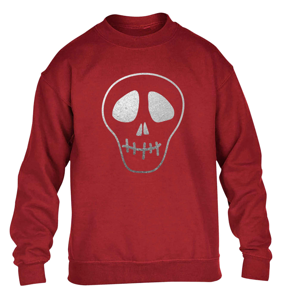 Metallic silver skull children's grey sweater 12-13 Years