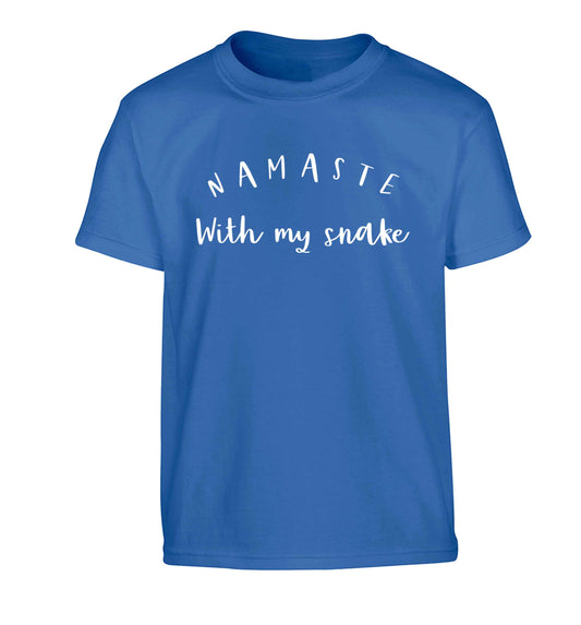 Namaste with my snake Children's blue Tshirt 12-13 Years
