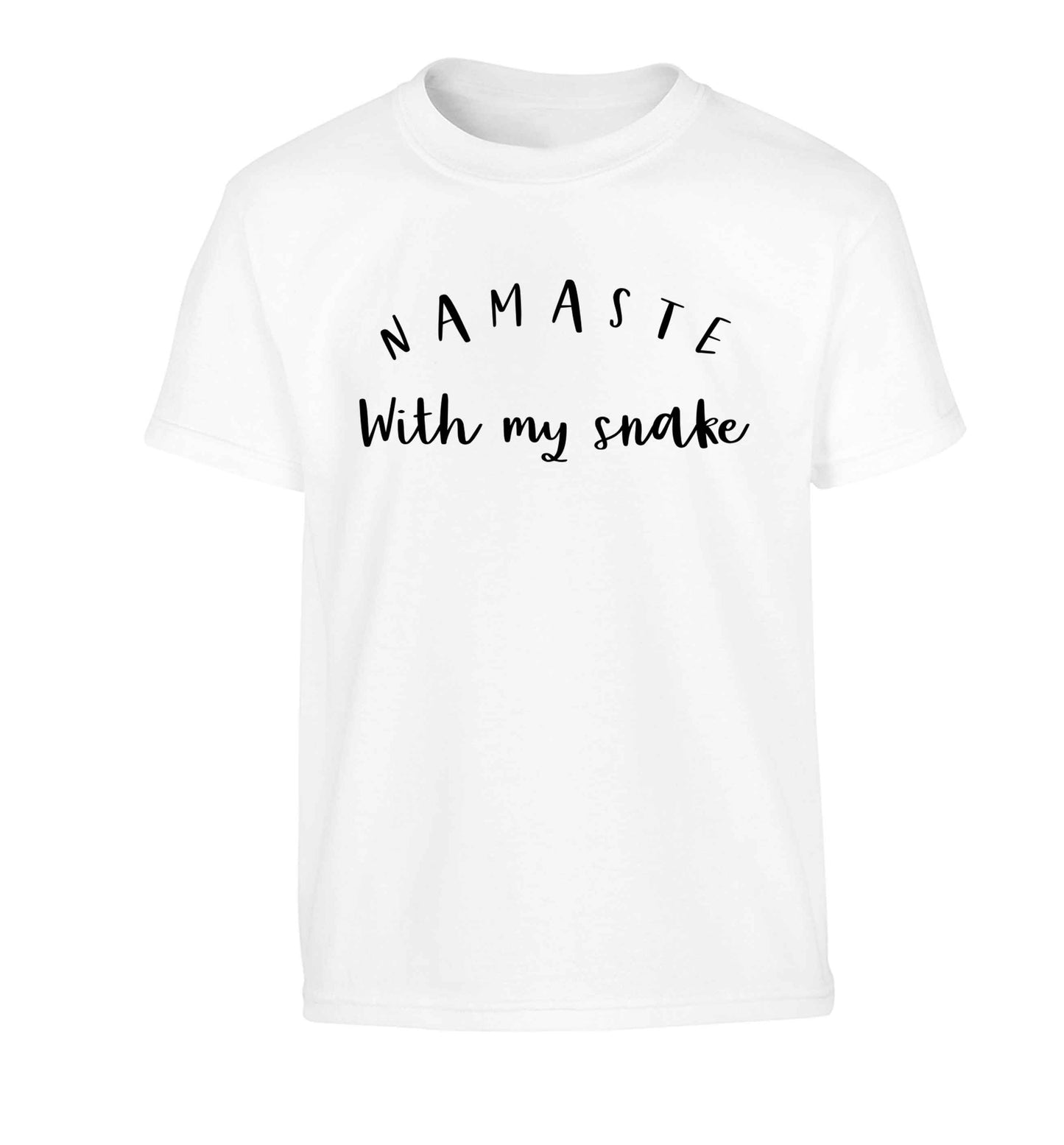 Namaste with my snake Children's white Tshirt 12-13 Years