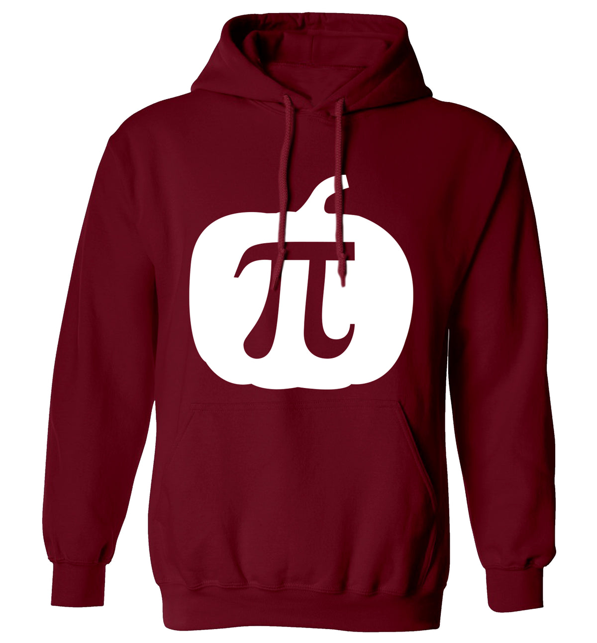 Pumpkin Pi adults unisex maroon hoodie 2XL