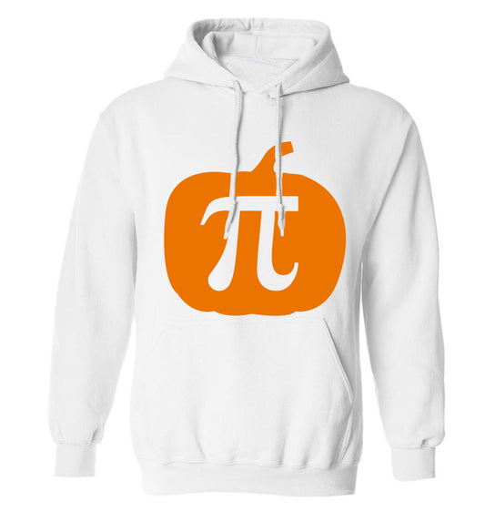 Pumpkin Pi adults unisex white hoodie 2XL