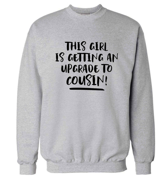 This girl is getting an upgrade to cousin! Adult's unisex grey Sweater 2XL