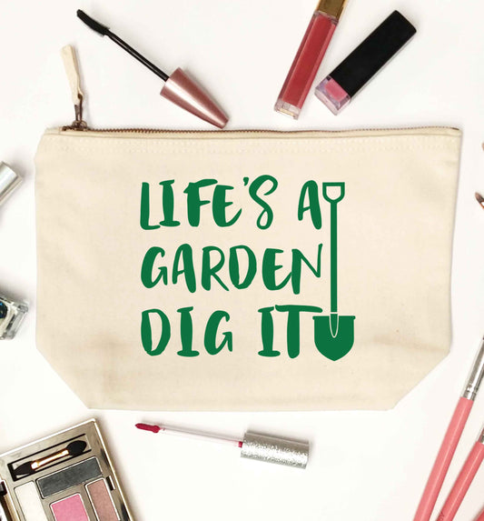 Life's a garden dig it natural makeup bag