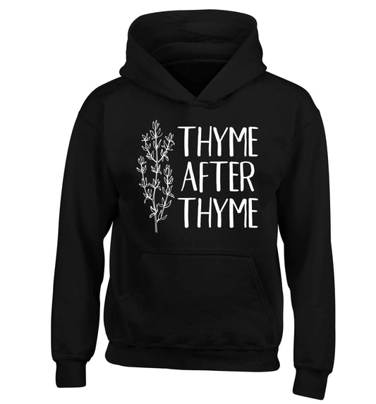 Thyme after thyme children's black hoodie 12-13 Years