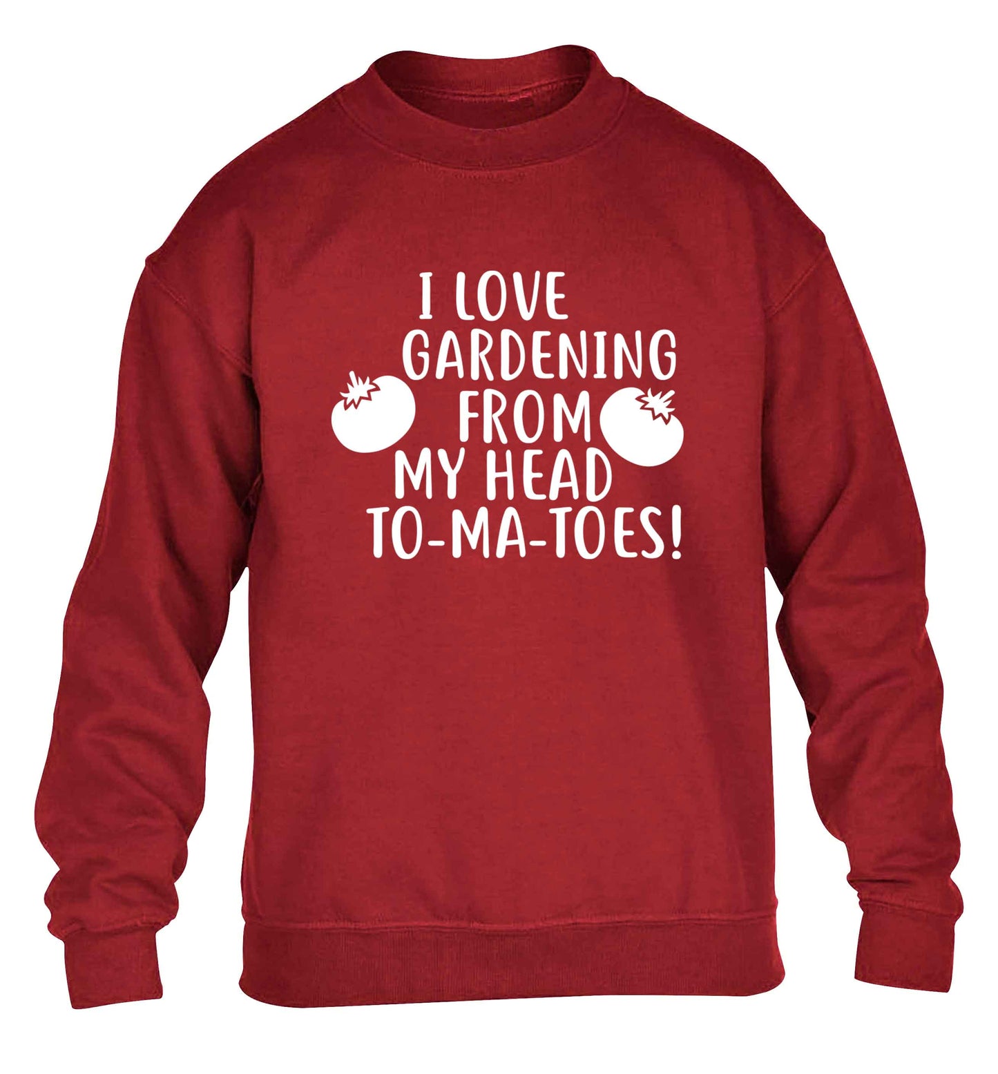 I love gardening from my head to-ma-toes children's grey sweater 12-13 Years