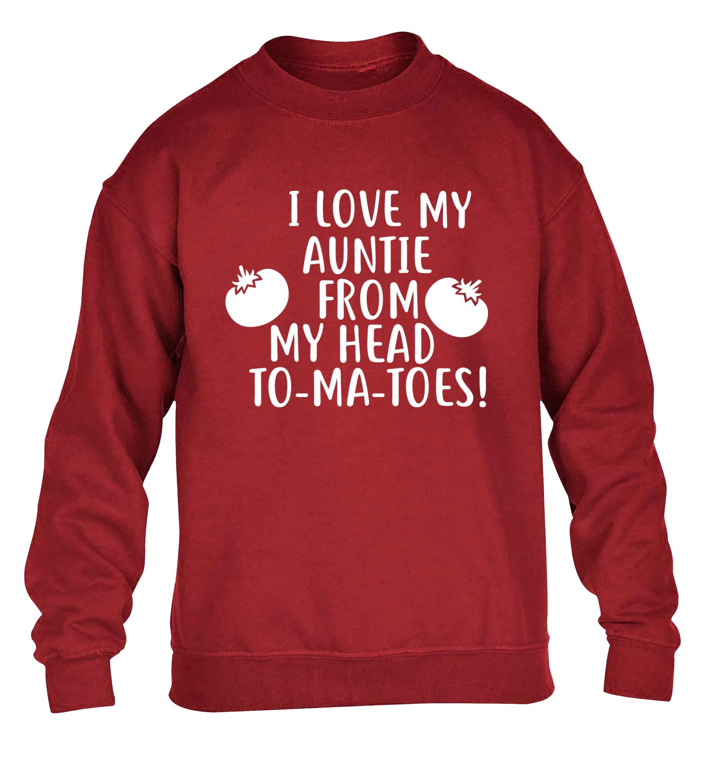 I love my auntie from my head To-Ma-Toes children's grey sweater 12-13 Years