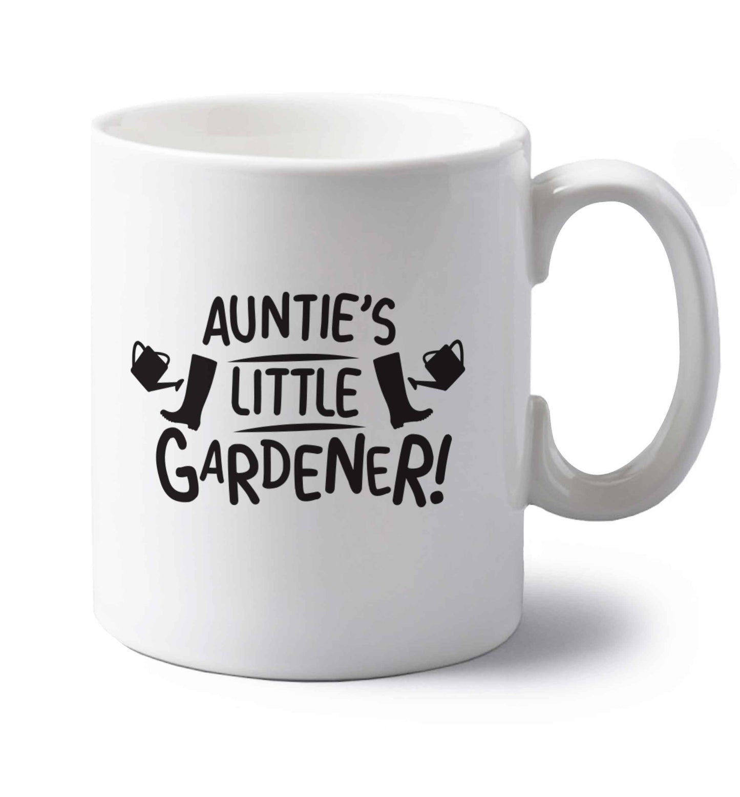 Auntie's little gardener left handed white ceramic mug