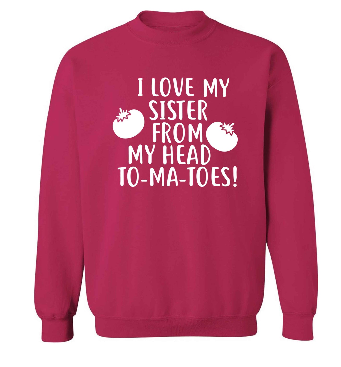 I love my sister from my head to-ma-toes Adult's unisex pink Sweater 2XL