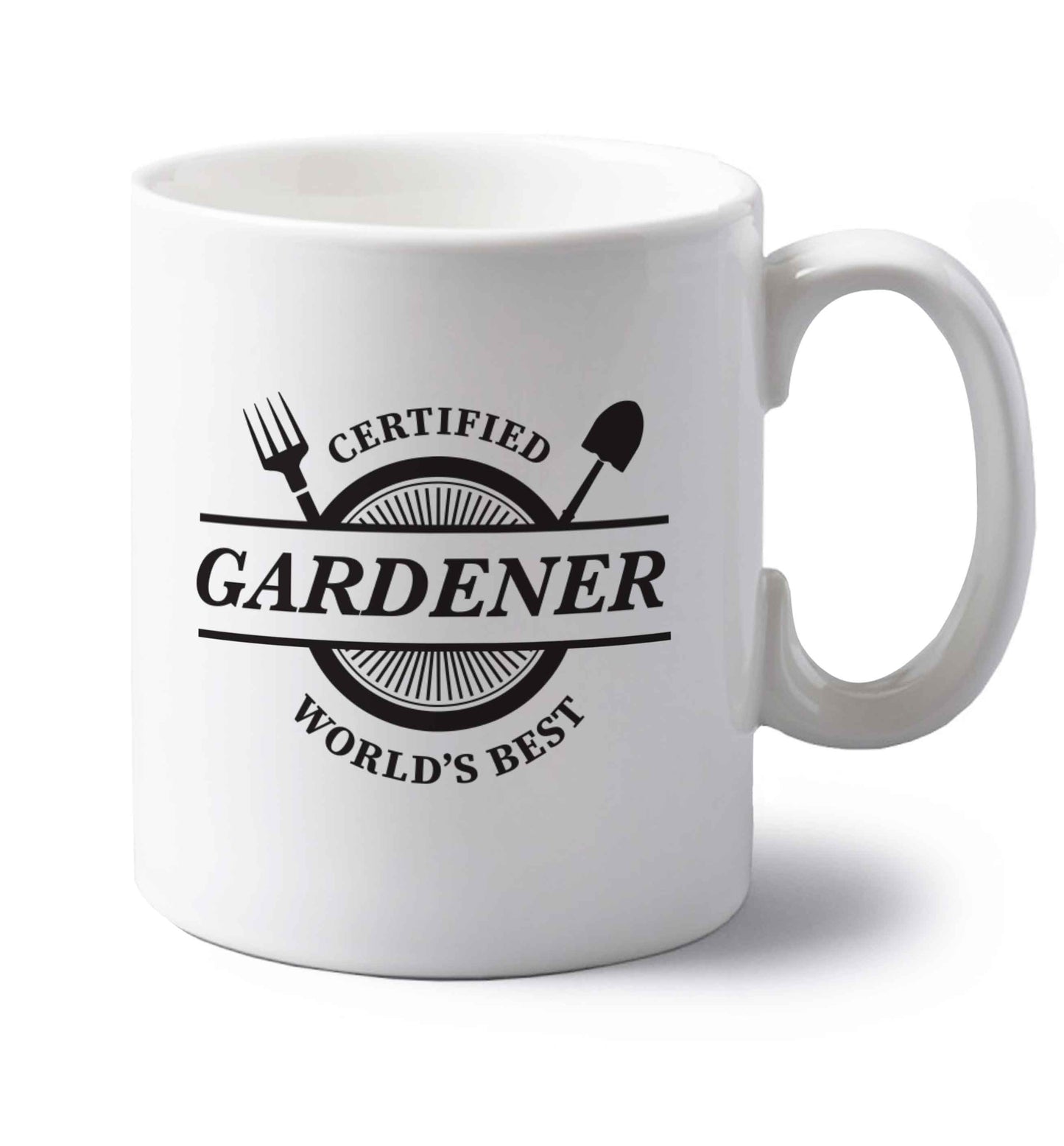 Certified gardener worlds best left handed white ceramic mug