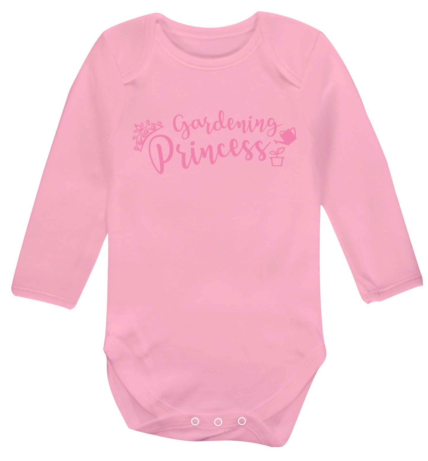Gardening princess Baby Vest long sleeved pale pink 6-12 months