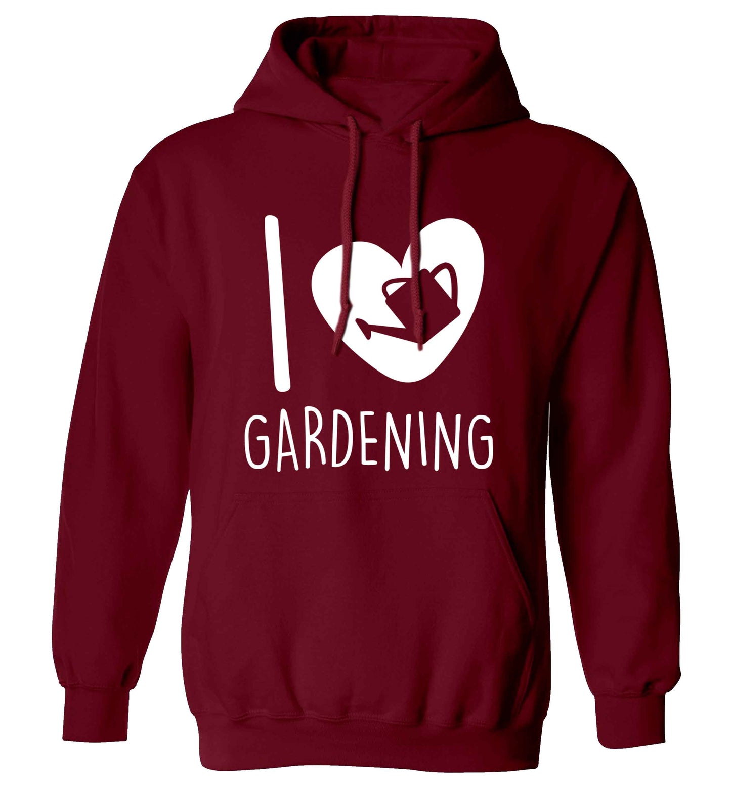 I love gardening adults unisex maroon hoodie 2XL