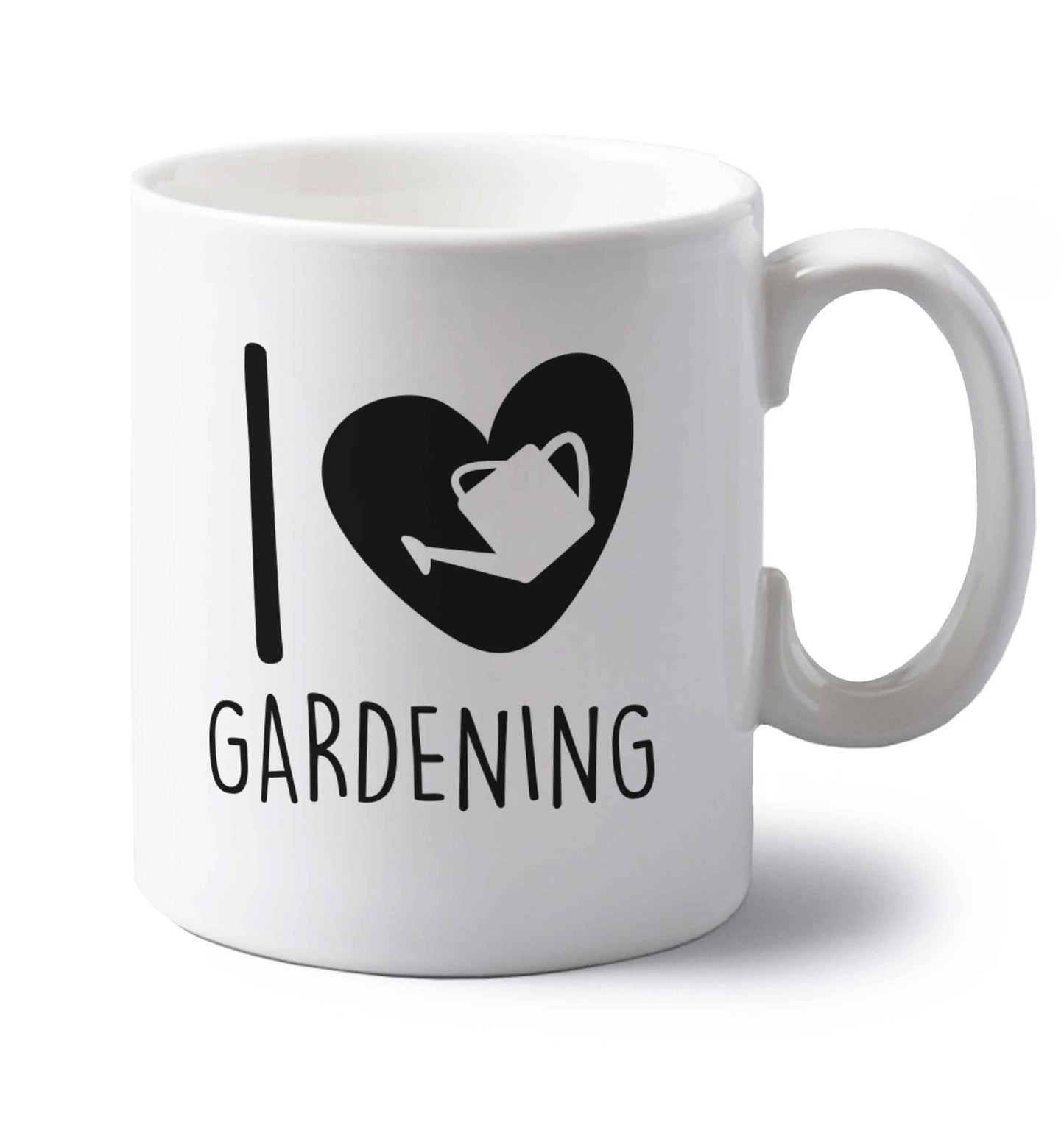 I love gardening left handed white ceramic mug