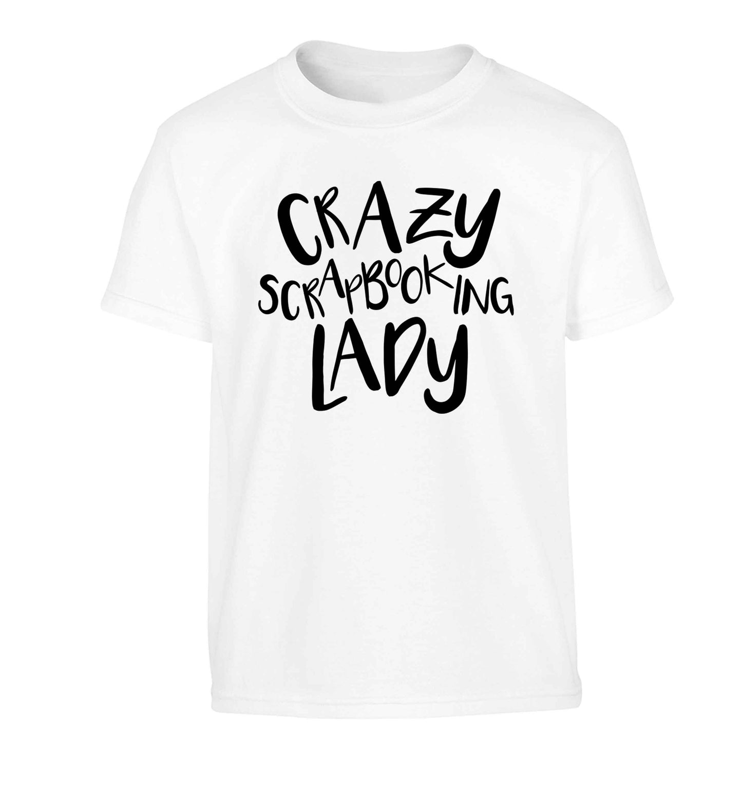 Crazy scrapbooking lady Children's white Tshirt 12-13 Years