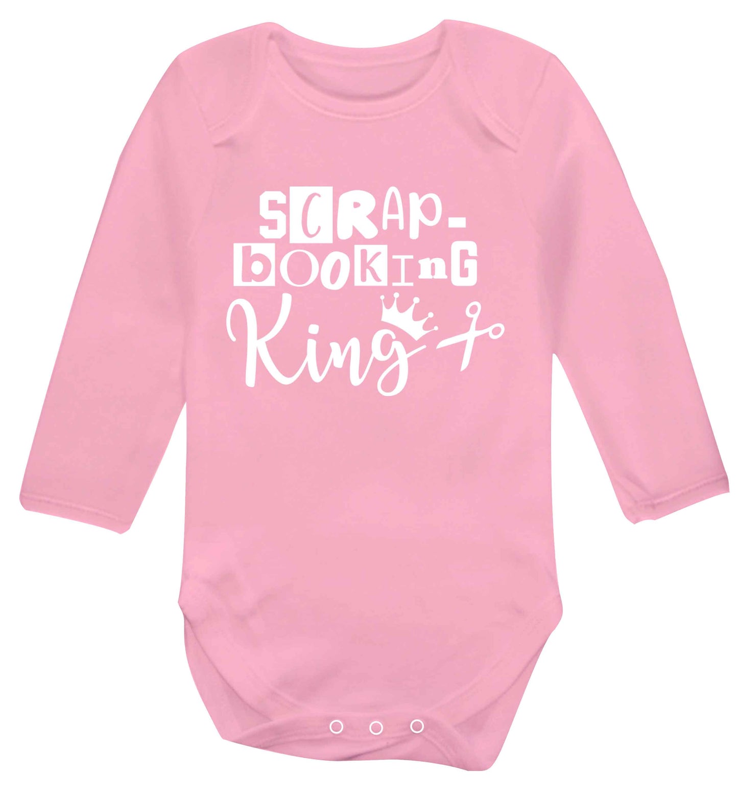 Scrapbooking King Baby Vest long sleeved pale pink 6-12 months