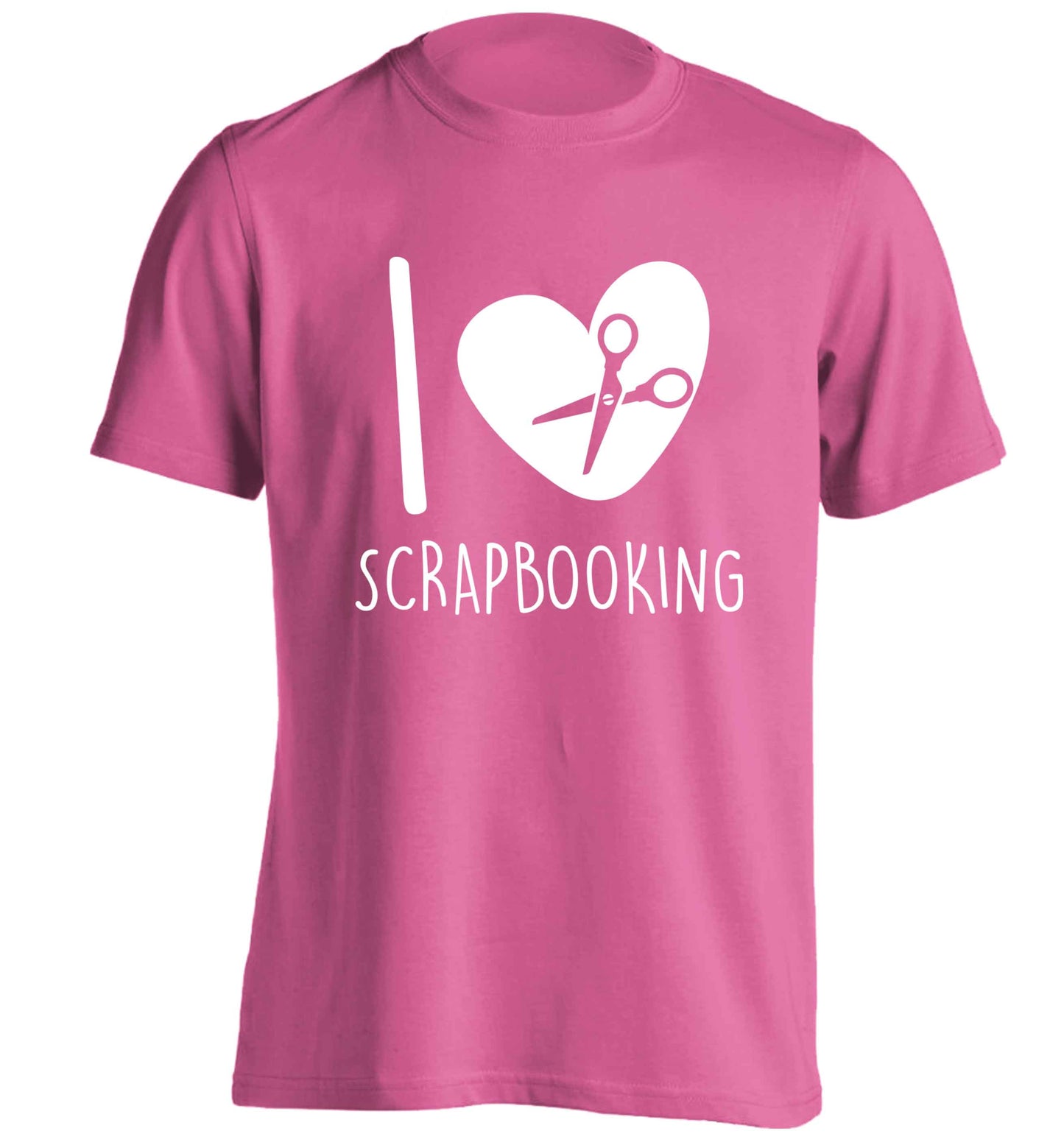 I love scrapbooking adults unisex pink Tshirt 2XL