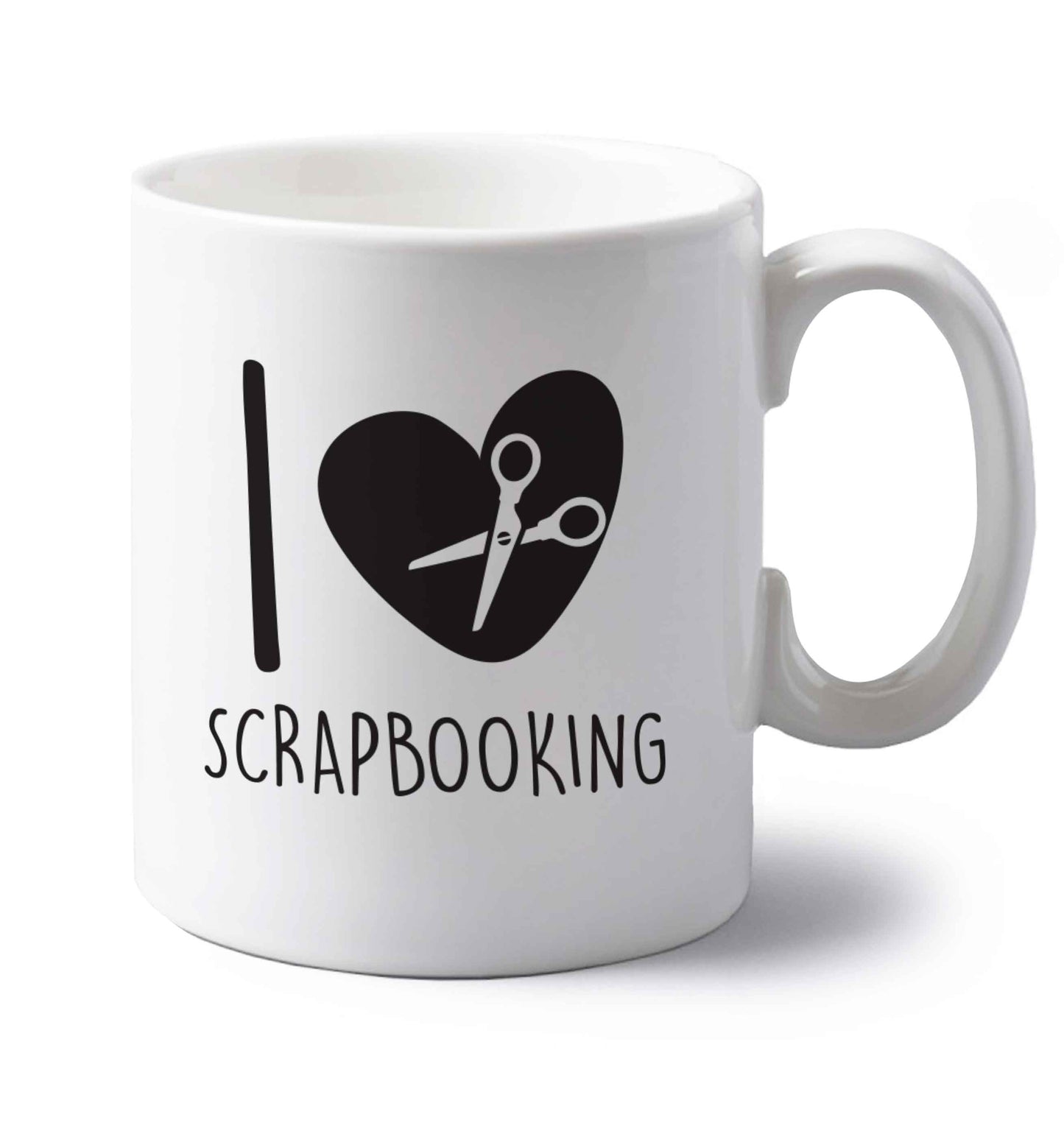 I love scrapbooking left handed white ceramic mug