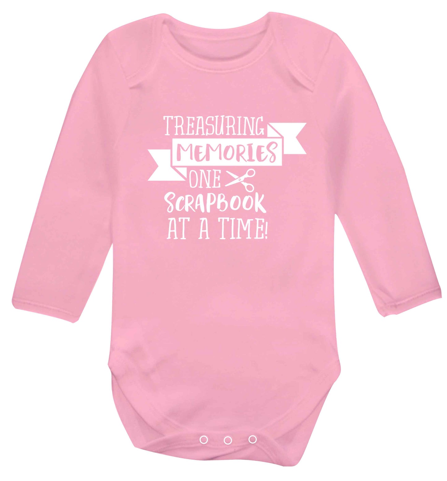 Treasuring memories one scrapbook at a time Baby Vest long sleeved pale pink 6-12 months