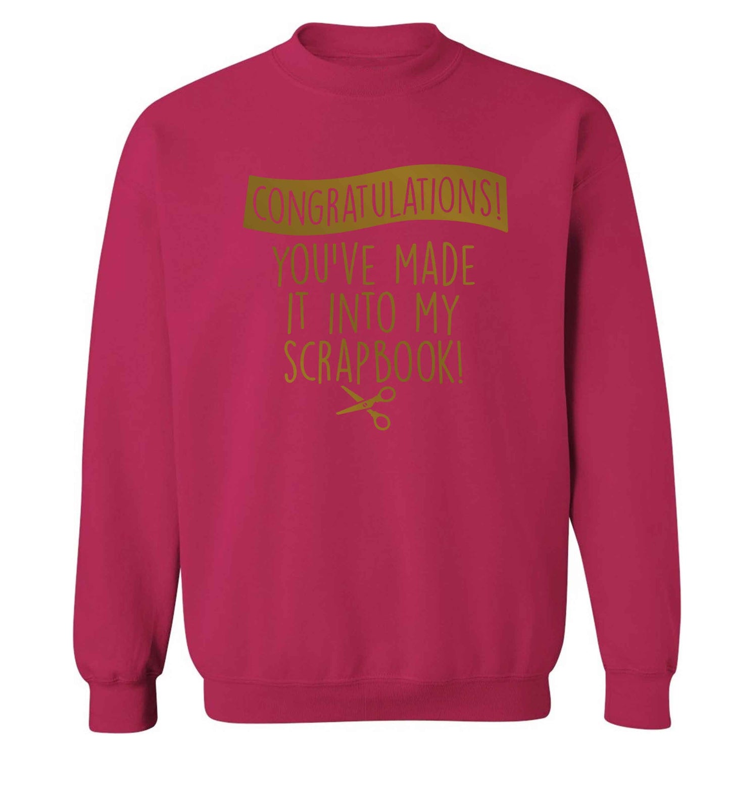 Congratulations you've made it into my scrapbook! Adult's unisex pink Sweater 2XL