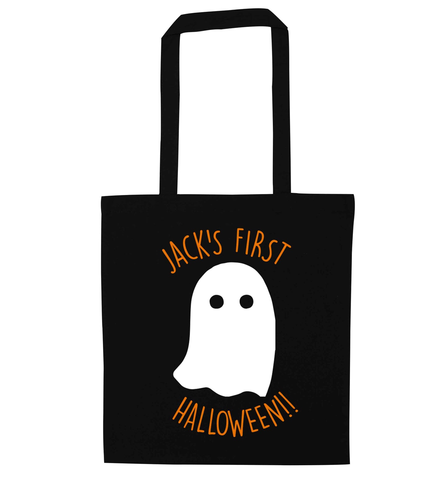 Personalised Pumpking Halloween black tote bag