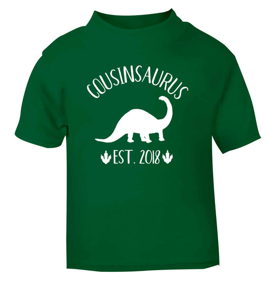 Personalised cousinsaurus since (custom date) green Baby Toddler Tshirt 2 Years