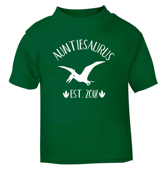Personalised auntiesaurus since (custom date) green Baby Toddler Tshirt 2 Years
