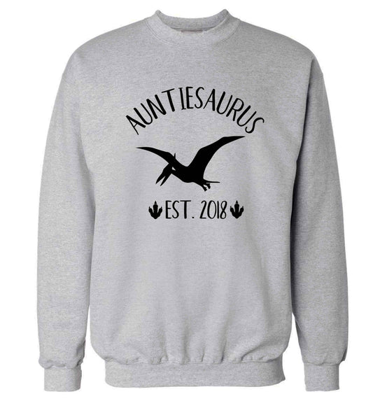 Personalised auntiesaurus since (custom date) Adult's unisex grey Sweater 2XL