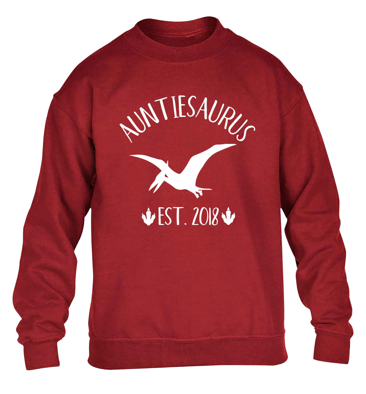 Personalised auntiesaurus since (custom date) children's grey sweater 12-13 Years