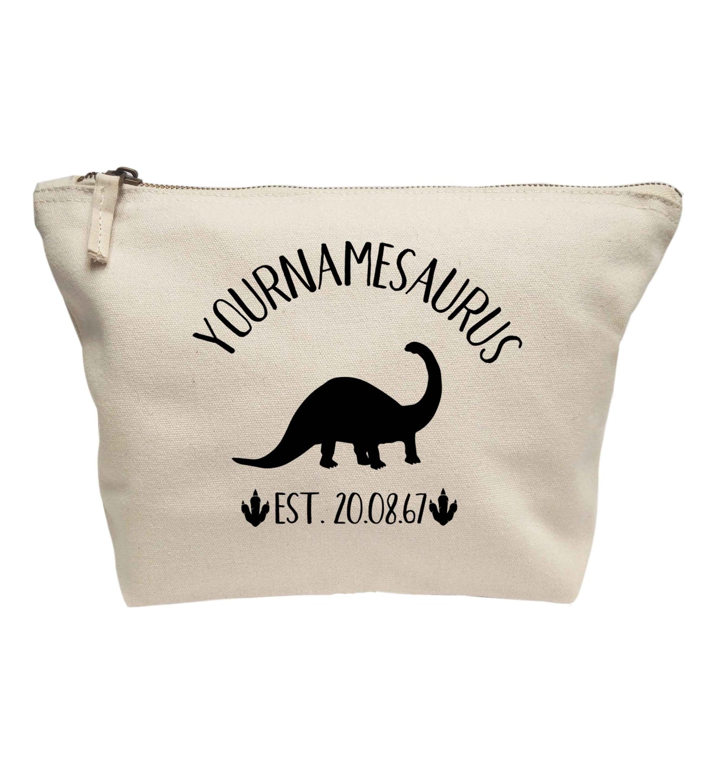 Personalised (your name) dinosaur birthday | makeup / wash bag
