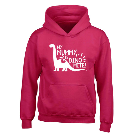 My mummy is dinomite children's pink hoodie 12-13 Years