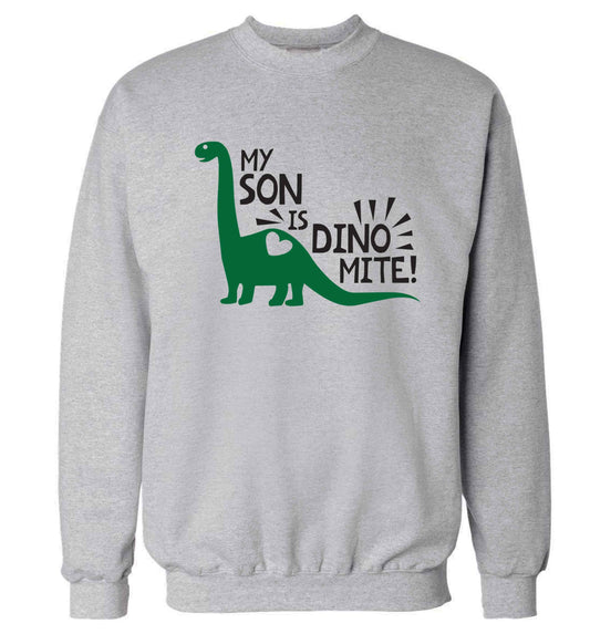 My son is dinomite! Adult's unisex grey Sweater 2XL