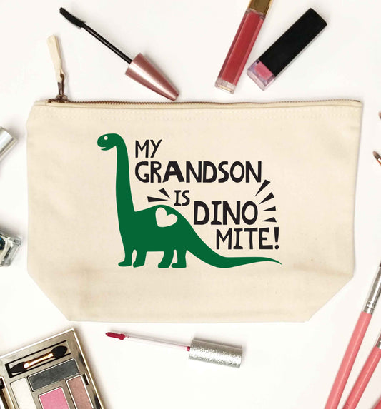 My grandson is dinomite! natural makeup bag