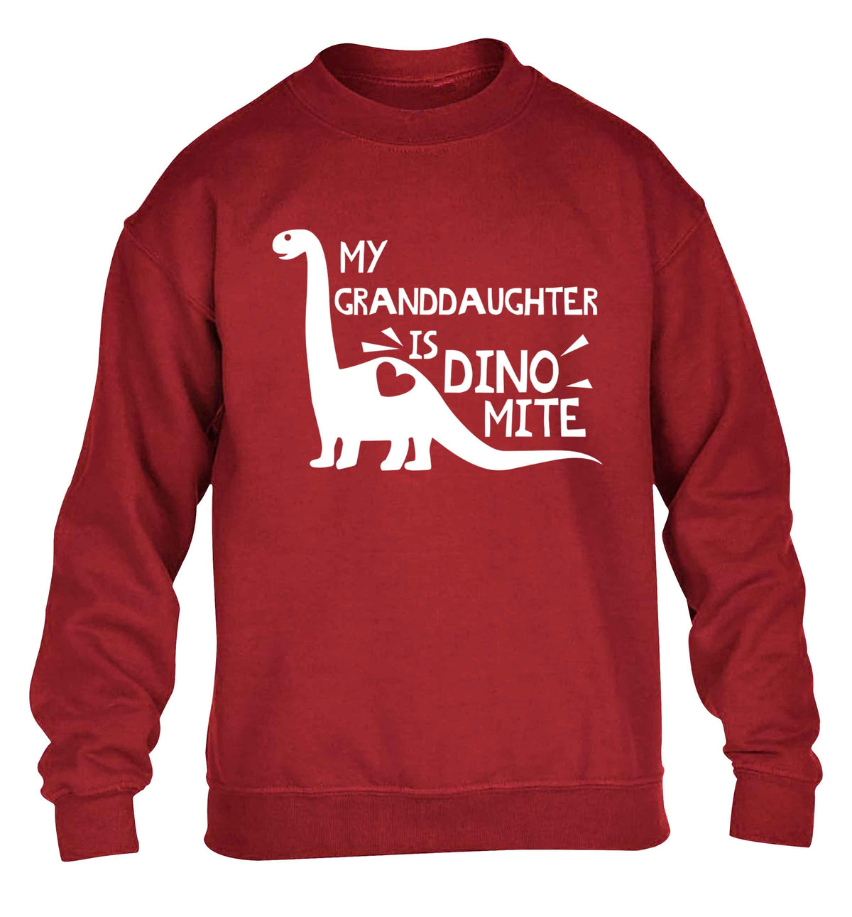 My granddaughter is dinomite! children's grey sweater 12-13 Years