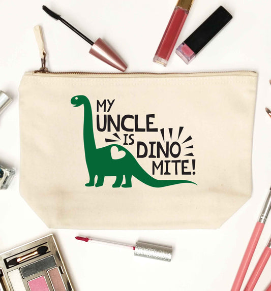 My uncle is dinomite! natural makeup bag