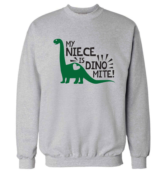 My niece is dinomite! Adult's unisex grey Sweater 2XL