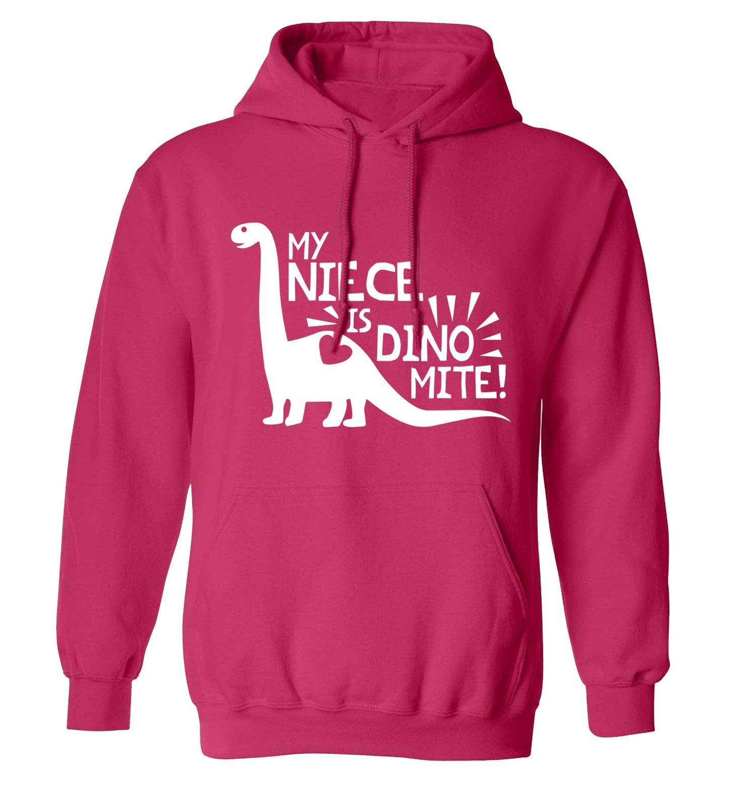 My niece is dinomite! adults unisex pink hoodie 2XL