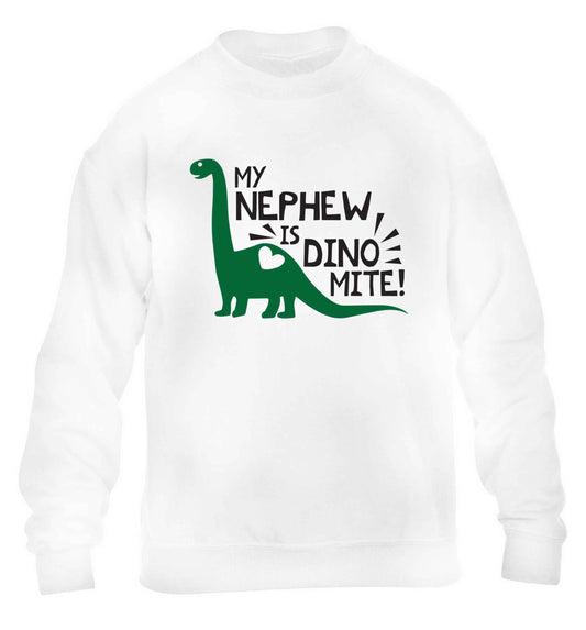 My nephew is dinomite! children's white sweater 12-13 Years