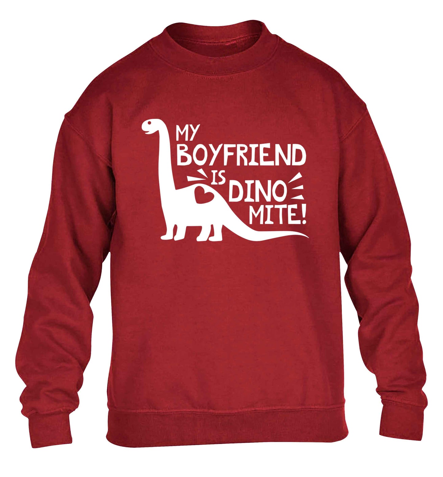 My boyfriend is dinomite! children's grey sweater 12-13 Years