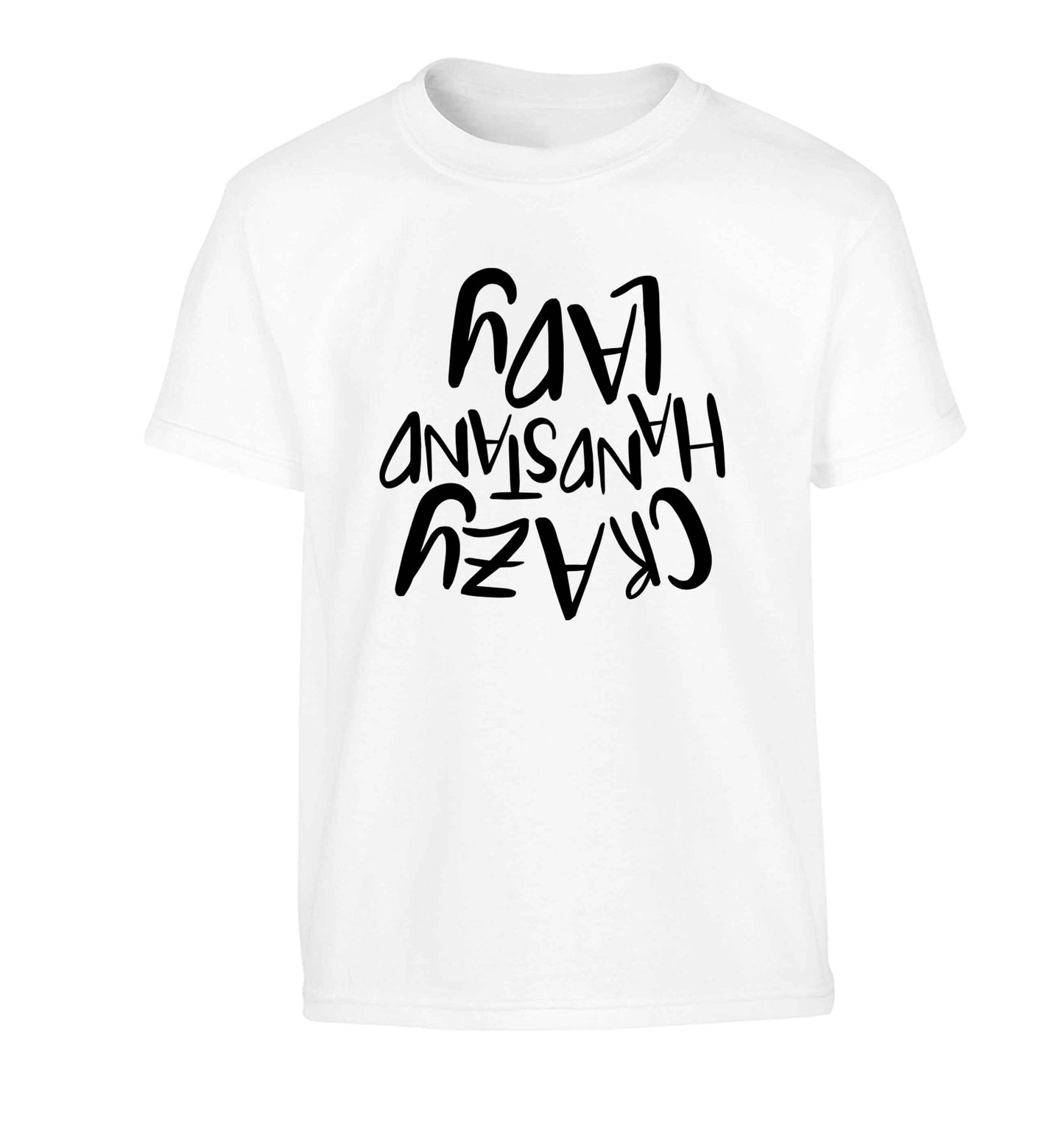 Crazy handstand lady Children's white Tshirt 12-13 Years