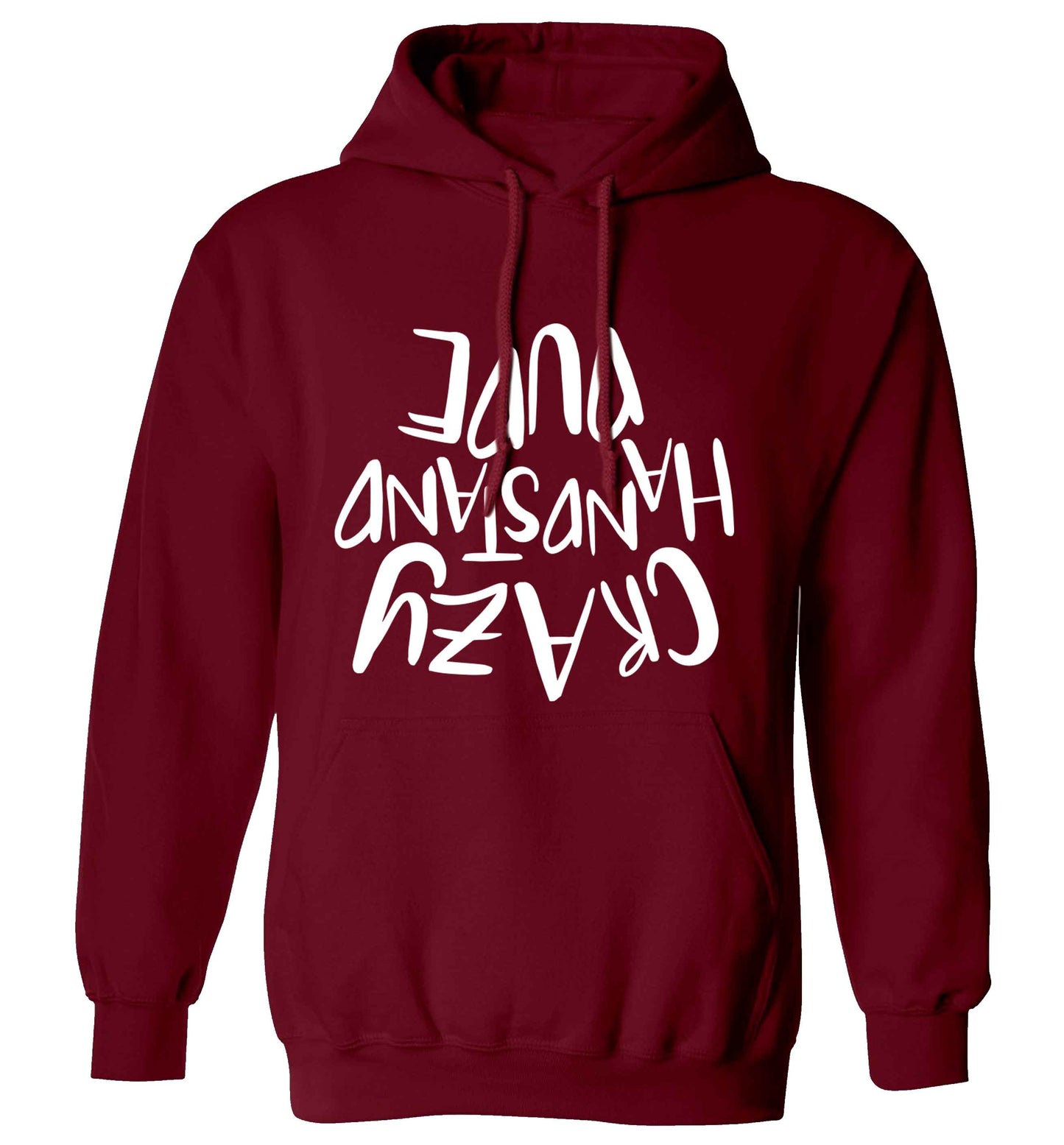 Crazy handstand dude adults unisex maroon hoodie 2XL