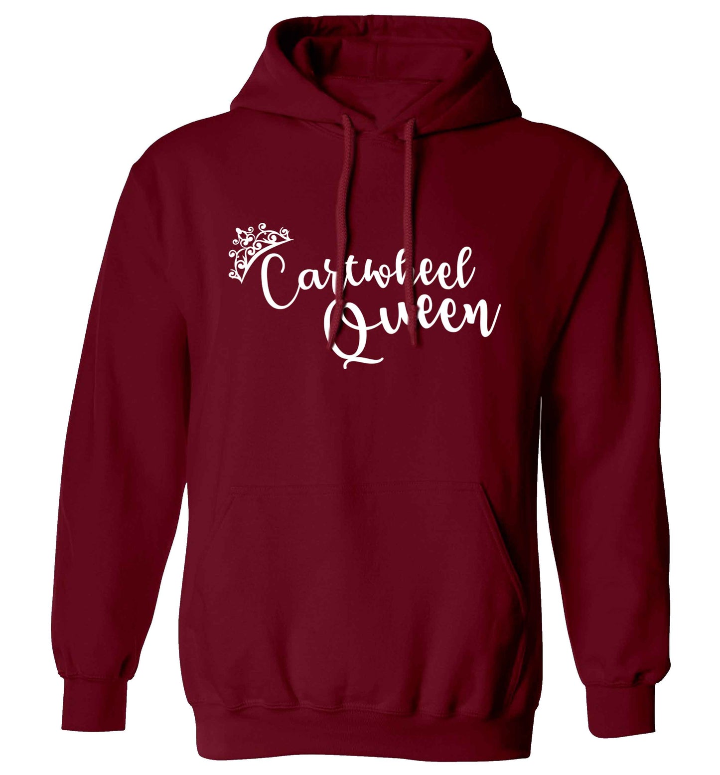 Cartwheel queen adults unisex maroon hoodie 2XL