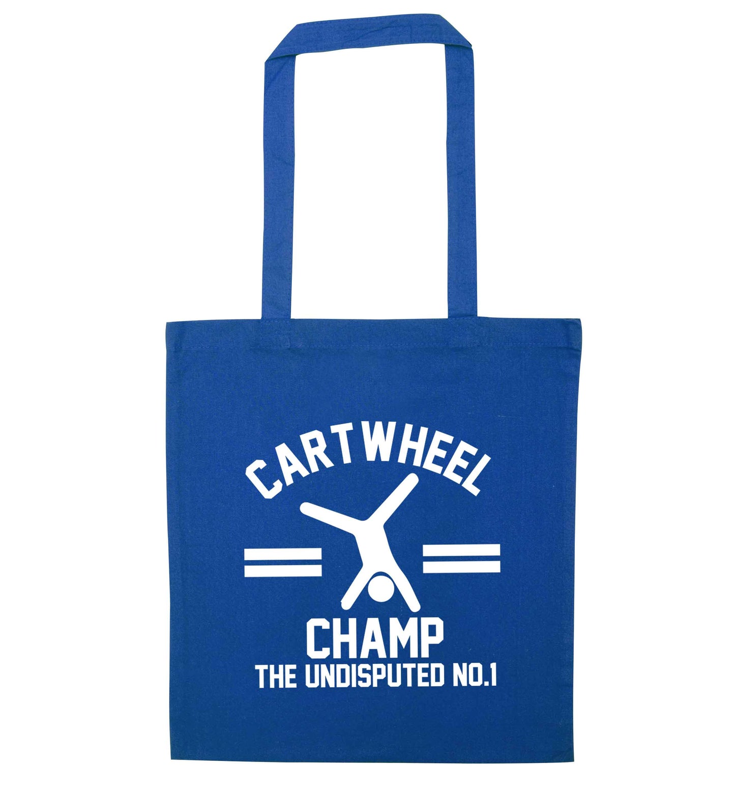 Undisputed cartwheel championship no.1 blue tote bag