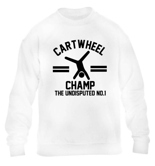 Undisputed cartwheel championship no.1 children's white sweater 12-13 Years
