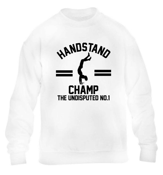 Undisputed handstand championship no.1 children's white sweater 12-13 Years